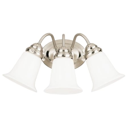 Westinghouse Westinghouse 3-Light Brushed Nickel White Wall Sconce 66497